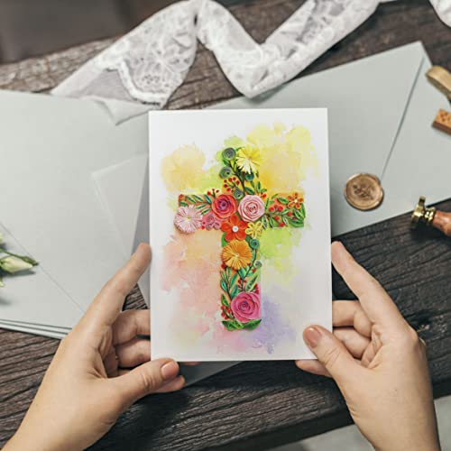 Colorful First Communion Card, Baptism, Sympathy, Thank You, for Girl, Boy, Granddaughter, Grandson (Cross) - color: Cross