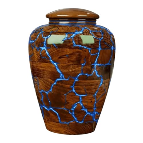 Rosewood Cremation Urns for Human Ashes Adult Male Female - Wooden Urn for Pets Ashes, Decorative Box for Ash (Blue, Medium - 80 lbs) - color: Blue, size: Medium - 80 lbs