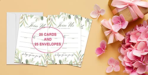 Join Us Invitation Cards With Envelopes - Greenery Invite Cards for All Occasions, Wedding, Engagement, Reception, Bridal or Baby Shower and Birthday Party - 25 Cards and 25 Envelopes - HL-003 YQK - color: Greenery7