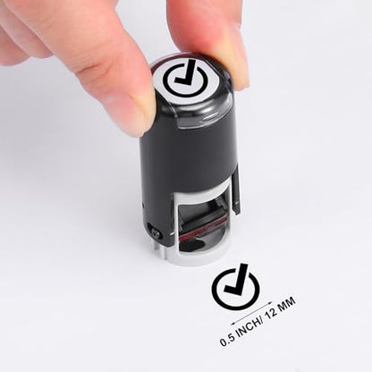 Supervitae 2 Pack Black Checkmark Print Stamps Ink Stamper | Mini Self Inking Stamps for Party Educational Activities Craft Supplies - color: Black, style: Checkmark