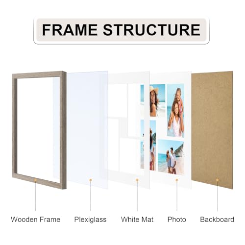 Vittanly 12x12 Collage Picture Frame, Displays 4Pcs 4x6 Photos, Light Taupe - color: Light Taupe, size: 12x12