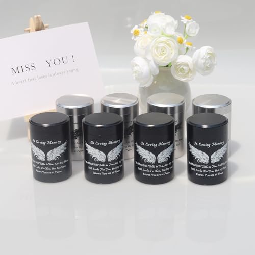 Aluminum Keepsake Urns Set of 6 - Mini Memorial Ashes Containers (3 inches) - size: Wing