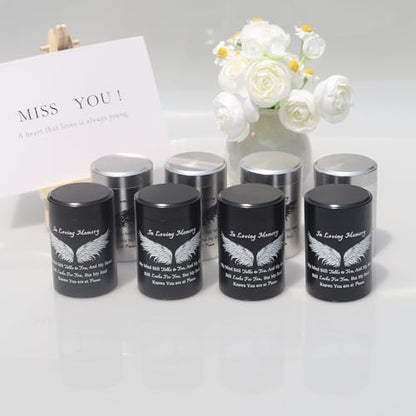 Aluminum Keepsake Urns Set of 6 - Mini Memorial Ashes Containers (3 inches) - size: Wing