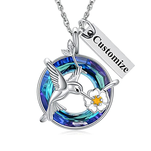 shajwo Hummingbird Urn Necklaces for Ashes | Cremation Jewelry for Women,Men Keepsake Memorial Ashes Pendant Necklace - color: Customize 2