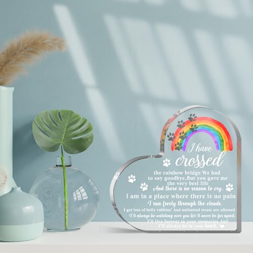 Pet Memorial Gifts, Sympathy Gifts for Loss of Dog Cat, Pet Sympathy Gifts, Pet Memorial Acrylic Rainbow Bridge Decorations, Bereavement Gifts for Loss Pet, Condolences Gifts for Pet Loss Remembrance - style: 002