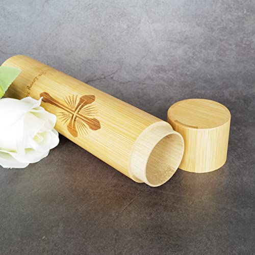 2 Pack Small Biodegradable Bamboo Scattering Tubes Urn for Human Ash - color: Cross, size: Small (Set of 2)