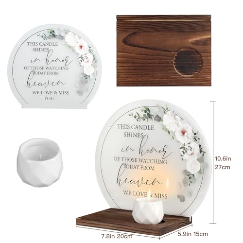 Memorial Candle Wedding Memorial Sign | Sympathy Gifts, Memorial Service Decorations, Bereavement Gifts for Loss of Loved One, in Memory of Mom Father Husband