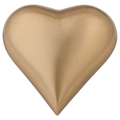 Brushed Gold Heart Keepsake Cremation Urn for Ashes, Brass, Gold Urn, Keepsake Sized Cremation Urn, 3 Inches Wide - color: Brushed Gold
