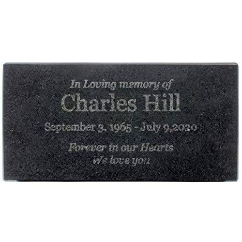 PlaqueMaker Grave Markers for Cemetery Headstone Granite - size: 8 x 4 x 1"