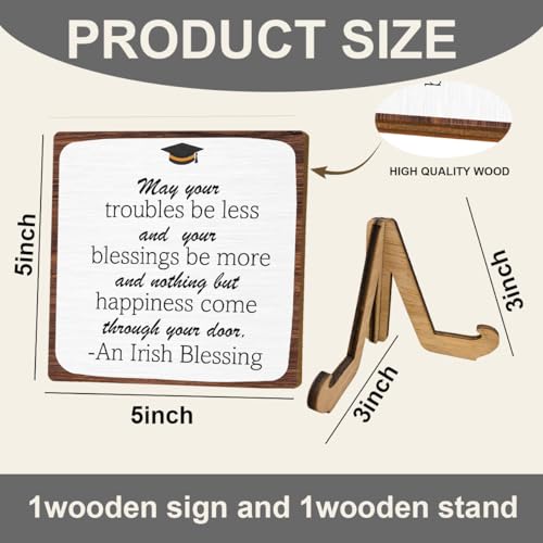 Graduation Gifts, Irish Blessing Wooden Sign With Stand, Blessing Gifts - color: Irish Blessing