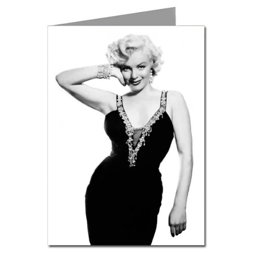 Actress Marilyn Monroe Wearing an LBD Little Black Dress Single Greeting Card