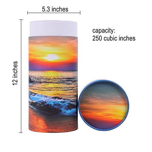Ocean Sunset Scattering Urn – Biodegradable Scatter Tube for Ashes - Cremation Urn for Adult Ashes (Large) - size: Large