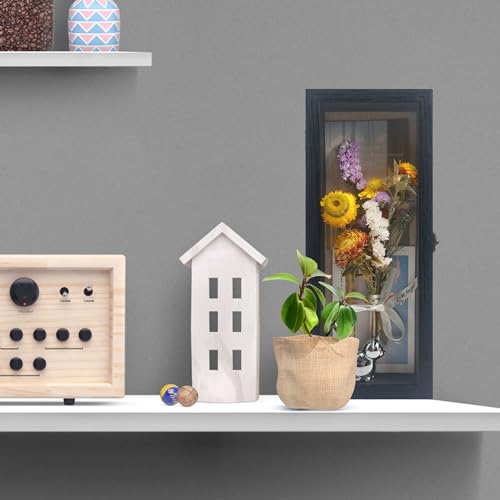 5x12.5 Wall Mounted Shadow Box Frame with Real Glass,Black - color: Black, size: 5*12.5
