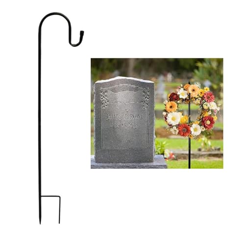 Wreath Stand for Cemetery In Ground, Christmas Headstone Wreath Holder,Reef Stand,Christmas Wreath Hanger for Display Funeral, Heavy Duty Grave Marker Garland Hook for Memorial Gravestone (1 Pcs) - color: 1 Pcs