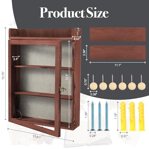 11x16 Pet Memorial Shadow Box Frame with Shelves, Brown - color: Standard Brown