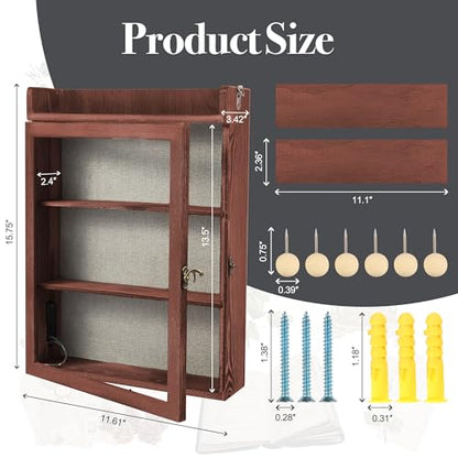 11x16 Pet Memorial Shadow Box Frame with Shelves, Brown - color: Standard Brown