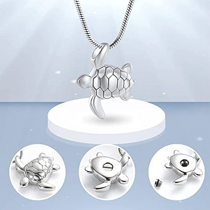 Imrsanl Sea Turtle Cremation Jewelry for Ashes Urn Necklace of Loved One - color: Custom