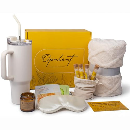 Opulent Self Care Spa Gift Box for Women - Thoughtful Get Well Gift - color: Golden Honey