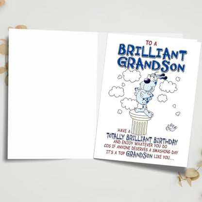 Grandson Birthday Card, Happy Birthday Card for Grandson - color: BK-126