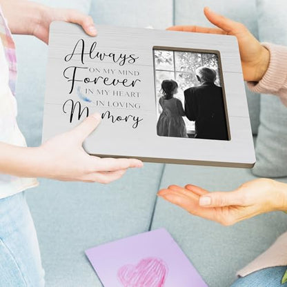 Memorial Gifts for Loss of Loved One, Sympathy Gift Picture Frame, Always on my Mind Forever in My Heart Wooden Picture Frames, 4x6 inch Photo - color: Green