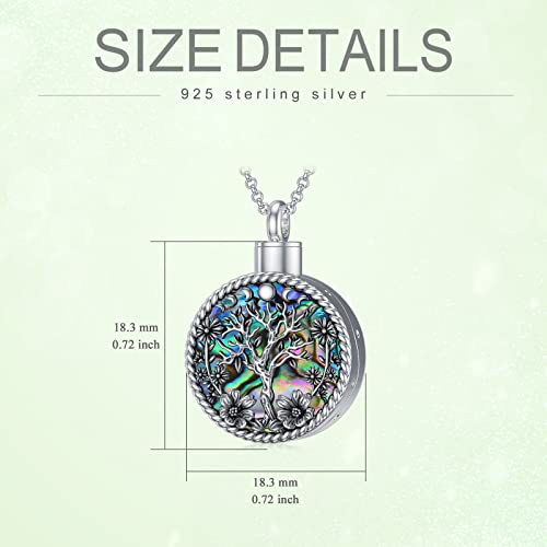 PELOVNY Urn Necklaces for Ashes of Loved Ones 925 Sterling Silver Personalized Heart Locket Urn Necklace Cremation Keepsake Memorial Jewelry Gifts for Women Men - color: Tree of Life Urn-1