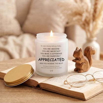 Thank You Gifts for Women, Inspirational Gifts for Women, Birthday Candles | Thoughtful Gifts for Women Friend Mom Girlfriend - You're Amazing Candle, 7oz 45 Hours Lavender & Eucalyptus Scented Candle - color: Merit