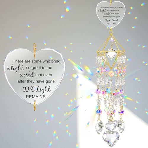 AceOrbit Memorial Gifts Crystal Suncatchers for Window Hanging Wind Chime Garden Suncatchers Rainbow Decor Sympathy Gifts for Loss of Family, Loved Ones, Funerals, Bereavement, Remembrance
