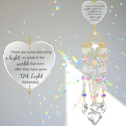 AceOrbit Memorial Gifts Crystal Suncatchers for Window Hanging Wind Chime Garden Suncatchers Rainbow Decor Sympathy Gifts for Loss of Family, Loved Ones, Funerals, Bereavement, Remembrance