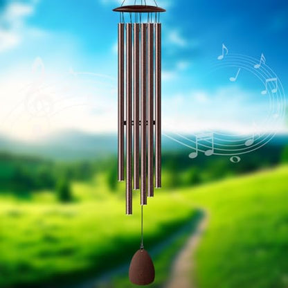 Wind Chimes for Outside, 46" Bronzed Wind Chimes Gifts for Women Christmas Birthday Retirement Thank You and Any Occasion, Memorial Sympathy Gift for Loss Loved One - size: Bronze-46 Inch-6 Tubes