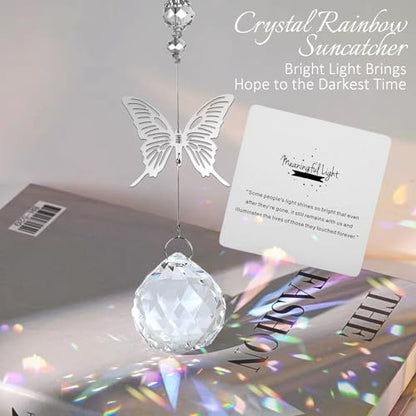Modern Memorial Gifts: Bereavement Gift Ideas - Symbolic Rainbow Crystal Suncatcher, Funeral Gifts For Loss Of Loved One - color: Butterfly