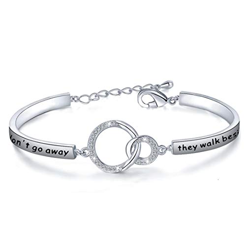 Zuo Bao Memorial Bracelet In Memory Of Dad Mom Sympathy Gift Those We Love Don't Go Away They Walk Beside Us Every Day Loss Jewelry for Her - color: Bracelace S