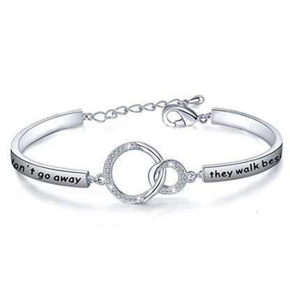 Zuo Bao Memorial Bracelet In Memory Of Dad Mom Sympathy Gift Those We Love Don't Go Away They Walk Beside Us Every Day Loss Jewelry for Her - color: Bracelace S