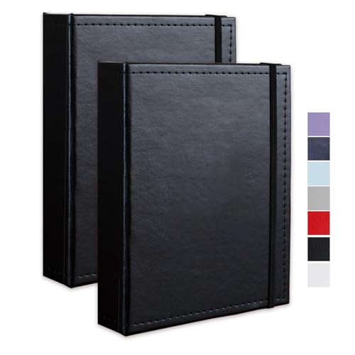 Photo Album 5x7 52 Pockets Pack of 2 Leather Cover Picture Book Holds 5x7 Photos for Wedding, Baby, Family, Graduation - color: Black, size: 5x7 (2 PK)