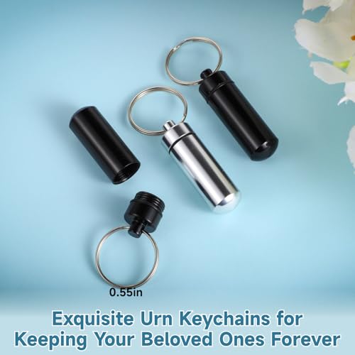 Cremation Jewelry for Ashes - 6 PCS Urn Necklaces for Ashes,Cylinder Vial Cremation Urn Key Chains Necklace Keepsake Ashes
