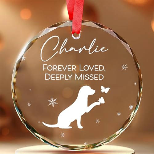 Custom Dog Memorial Ornament, Dog Loss Christmas Tree Decoration, Loss of Dogs Sympathy Gift, Personalized Dogs Breeds Crystal Ornament 2025 - color: Hen-onm-40