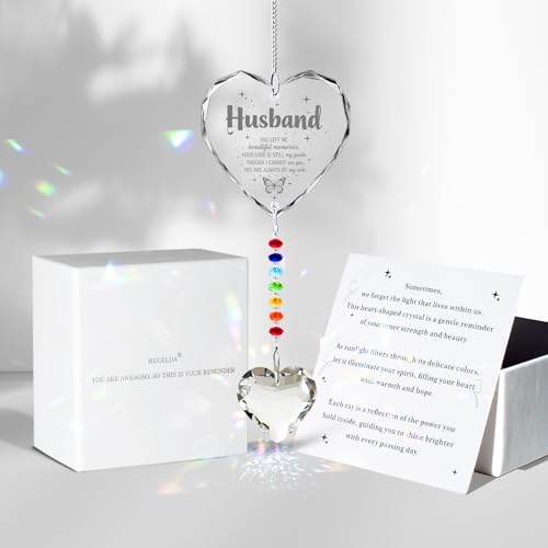 Hegelda Memorial Gifts for Loss of Husband Crystal Suncatcher Ornament - style: HUSBAND