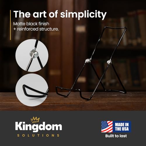 KINGDOM SOLUTIONS - 8.5" Black Metal Display Stand Made in USA - 2 Pack - color: Black Adjustable, size: 8.5" (2-pack)