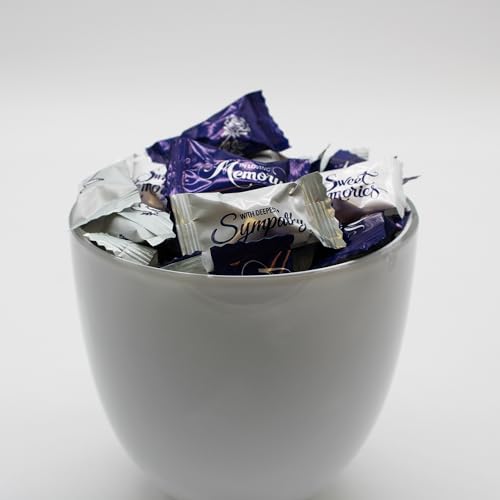 Naturejam Funeral Themed Peppermints 100 Count - Individually Wrapped Sympathy Mints with Comforting Messages for Memorial Services and Remembrance Events