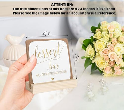 Dessert Bar Sign, Wedding Signs for Ceremony and Reception, Bridal Shower Centerpieces for Dessert Tables, Marriage Reception, Bridal Shower Party Favors, Wedding Sign with Wooden Base - color: dessert table sign,