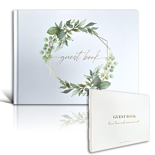Mr&MrsGifts Elegant Wedding Guest Book Hard Cover Guest Sign in Book,GD | Guest Book Wedding Reception,Bridal Shower Gifts,Wedding Gifts - color: Garland