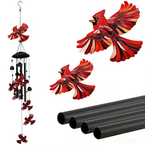 Wind Chimes for Outside, Cardinal Garden Windchimes Memorial Windchimes - color: Cardinal Wind Chimes