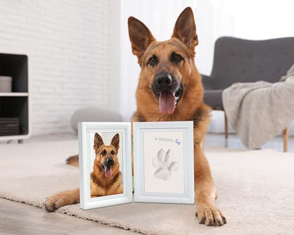 MYPAWLETS Clay Paw Print Kit for Dog Cat,Pawprint Keepsake Frame,L White - color: Medium-Large White
