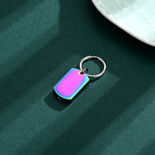 Pet Paw Cremation Jewelry Urn Keychain for Ashes for Women Men Memorial Keepsake Keychain - color: Rainbow