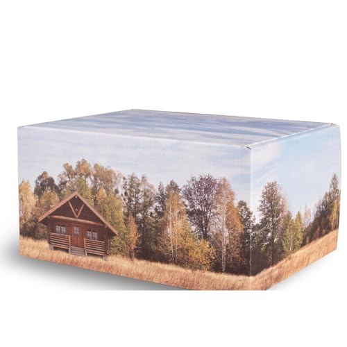 TSA Approved Travel Urn for Human Ashes, Large Temporary Cremation Urn Package- (211 Cubic inch Capacity) (Log Cabin Urn Mailer, Large Urn (211 cu. in)) - color: Log Cabin Urn Mailer