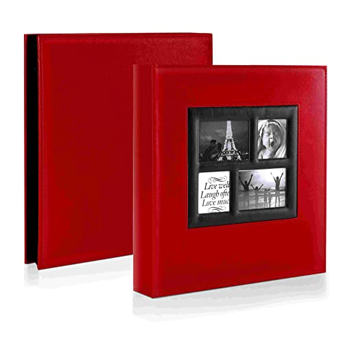 Ywlake Photo Album 4x6 500 Pockets Photos, Extra Large Capacity Family Wedding Picture Albums Holds 500 Horizontal and Vertical Photos Red - color: Red, size: 500 Pockets