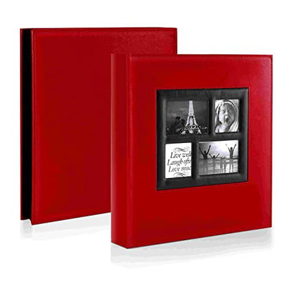 Ywlake Photo Album 4x6 500 Pockets Photos, Extra Large Capacity Family Wedding Picture Albums Holds 500 Horizontal and Vertical Photos Red - color: Red, size: 500 Pockets