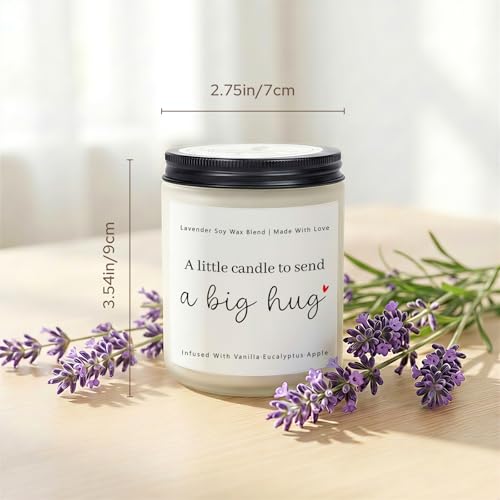 Thinking of You Gifts for Women, Big Hug Candle Get Well Candle | Sympathy, Cheer Up, Comfort Gifts, Feel Better Inspirational Gift, Send A Big Hug Candle 7Oz Lavender Scented Candle - color: Big Hug Candle