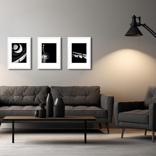 A4 Picture Frame White 3 Pcs set can Display 6x8 Picture with Mat or A4 Without Mat on the Wall - color: White, size: A4-3Pack