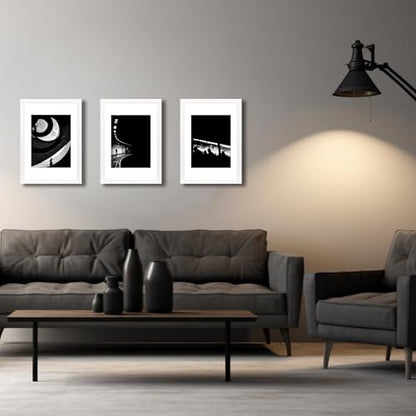 A4 Picture Frame White 3 Pcs set can Display 6x8 Picture with Mat or A4 Without Mat on the Wall - color: White, size: A4-3Pack