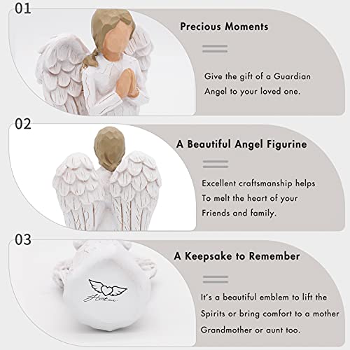 Guardian Angel Figurine, Remembrance Angel Collectible Figurine | Prayer Angel - Encouragement Present, A Gift to Comfort and Encourage Hope and Healing - color: Guardian Angel - White